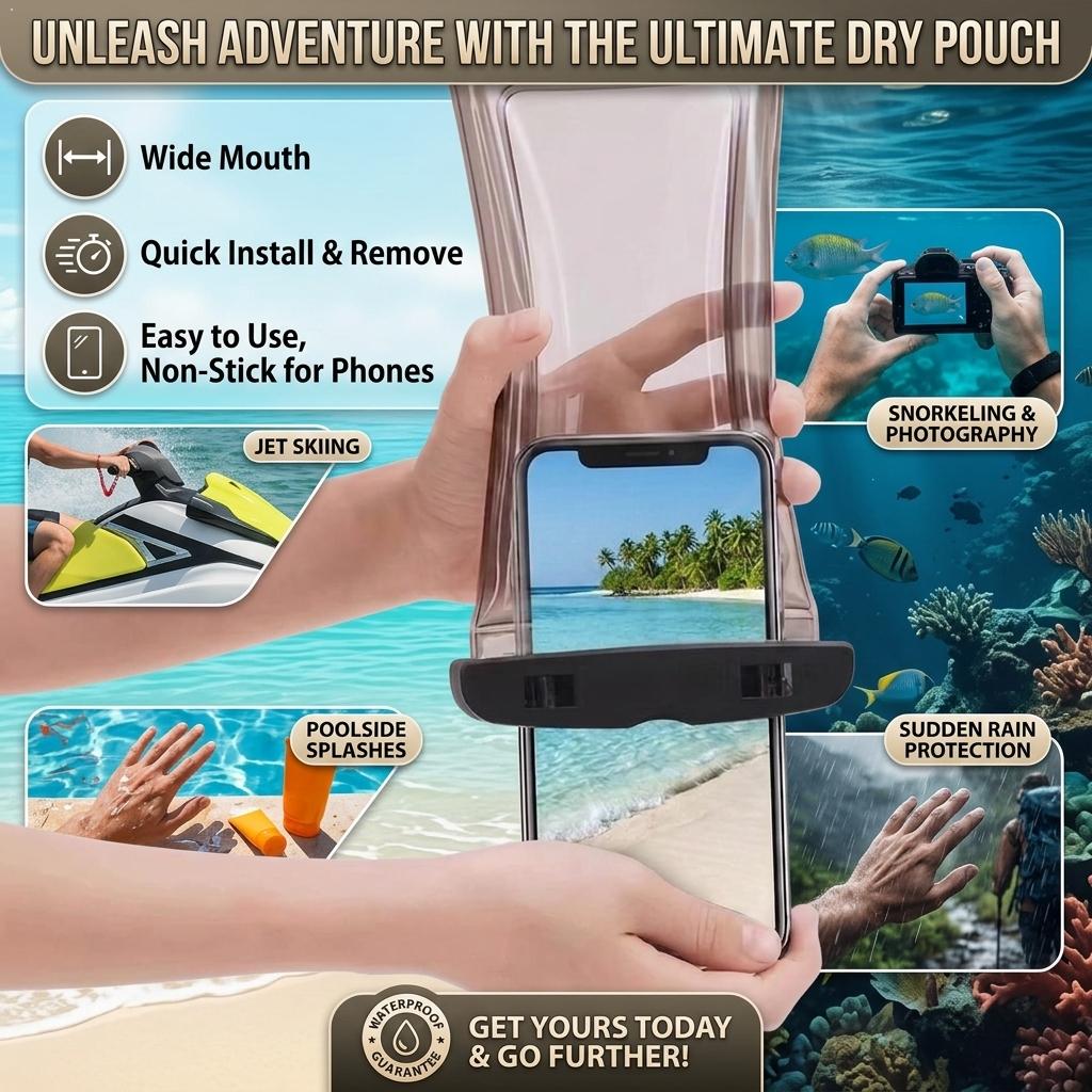 Dry Bag Waterproof - Przezroczyste wodoodporne etui na telefon, sucha